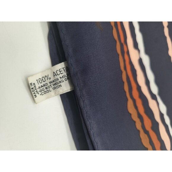VTG Scarf Acetate Eastman 27" 1970s Geometric Abstract Japan Water Repellent - Picture 3 of 7
